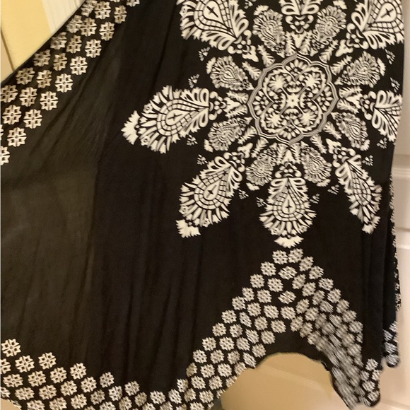 Beach Cover or summer dress spaghetti straps black white Assemetrical si… - Picture 11 of 13